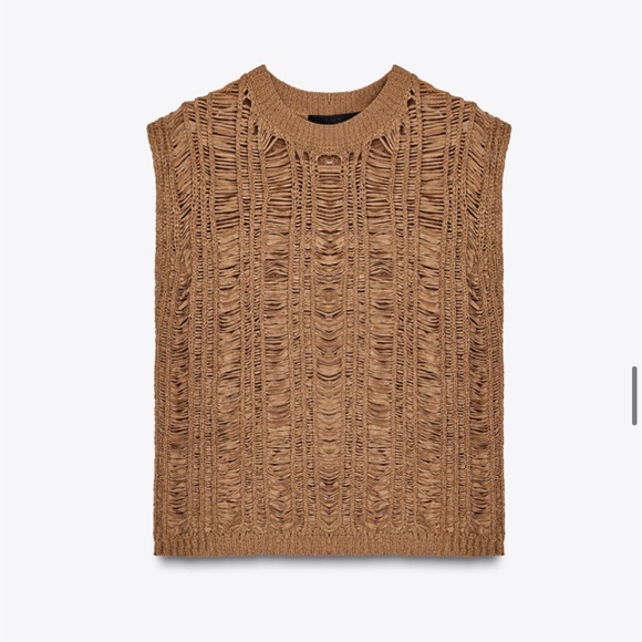 ZARA RIBBON KNIT TOP - Picture 1 of 11